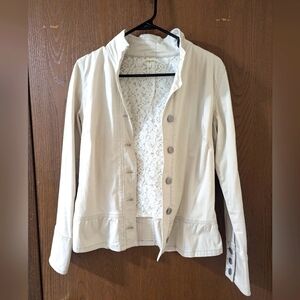 Adorable Maurice's cream/ off-white peplum fall jacket
